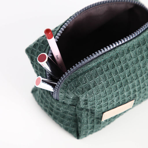 Косметичка дорожная на молнии TEXTURA, цвет зелёный  фото 3