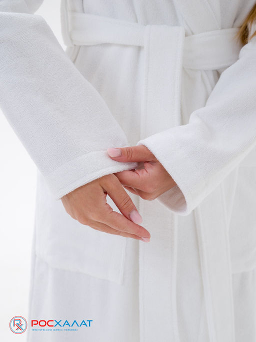 Женский халат с капюшоном белый  МЗ-06 (1)