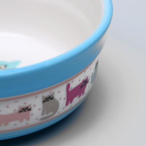 Миска керамическая Кошачья жизнь 300 мл 12,7 х 5 см, голубая - Пижон фото 4