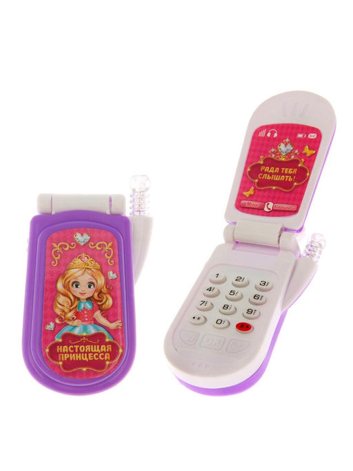Музыкальный телефон ZABIAKA «Настоящая принцесса», световые и звуковые эффекты, МИКС