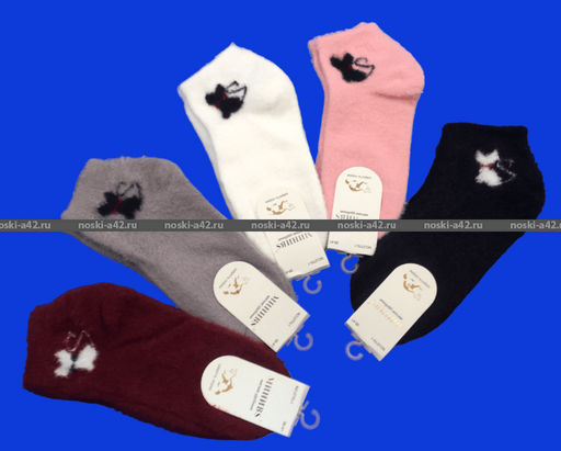 Цена за 10 пар. МИНИBS носки женские ангора НОРКА Кошечка арт. 2770-1 36-41 (фактически 36-41) - Weiwei фото 2
