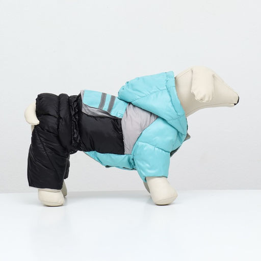 Комбинезон Анорак светоотражающий, размер 16 (ДС 36, ОГ 46, ОШ 35 см), чёрно-голубой - Simaland фото 2