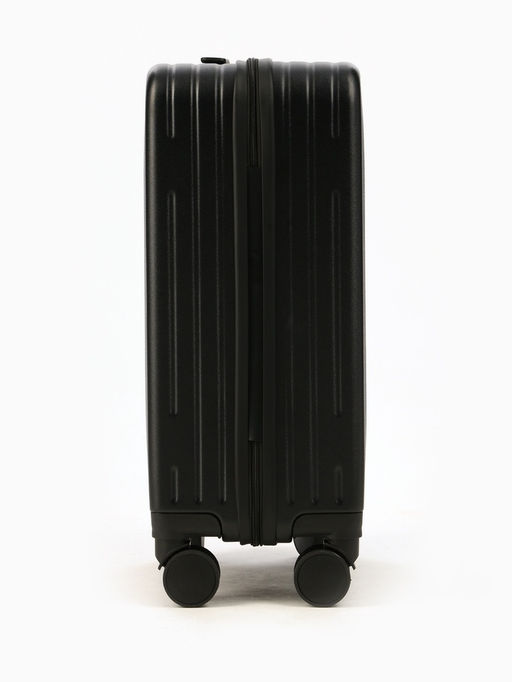 Чемодан на колёсах маленький 44 л (S), на молнии, кодовый замок, 4 колеса, чёрный