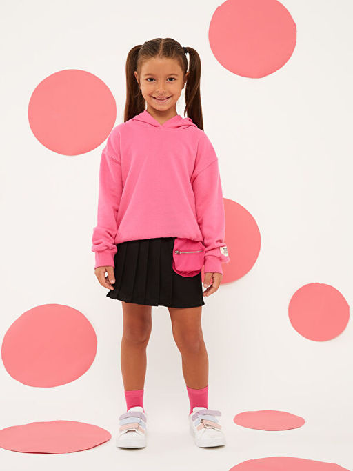 Kap??onlu Basic Uzun Kollu K?z ?ocuk Sweatshirt - Waikiki фото 3