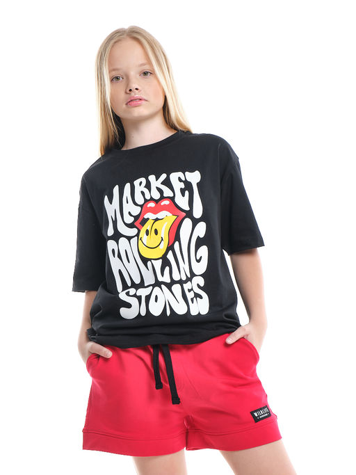 Футболка с принтом для девочки 22-9012 черный - Mini maxi фото 7