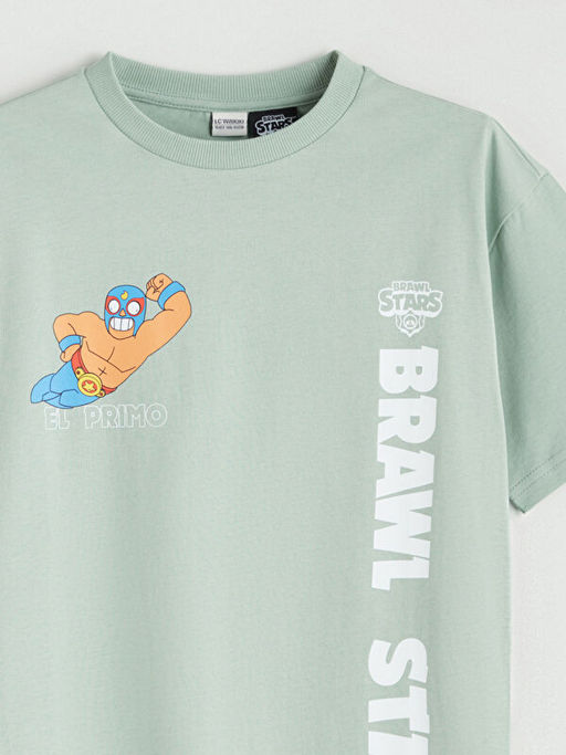 Bisiklet Yaka Brawl Stars Bask?l? Erkek ?ocuk Ti??rt