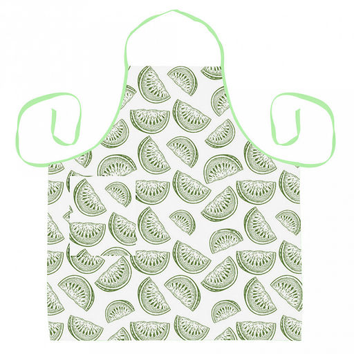 Фартук "Хозяюшка" 68х72см "Астурия зеленый", с карманом, на завязках, рогожка (хлопок 100%) 171г/м2, на картоне, "Домашняя мода" (Россия)