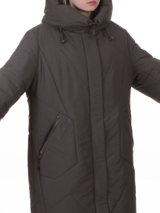 A618 GRAY/BROWN Пальто зимнее женское (верблюжья шерсть, 120 гр. холлофайбер)