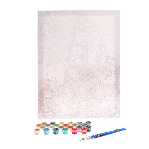 Картина по номерам на новый год на холсте с подрамником «Фейерверк», 40×30 см