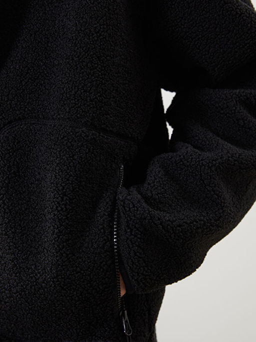 Dik Yaka Uzun Kollu Pel?? Erkek Fermuarl? Sweatshirt