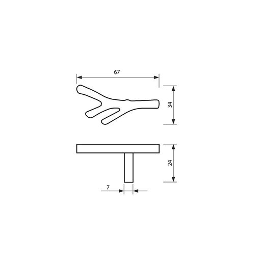 Цена за 2 шт. Ручка-кнопка CAPPIO «Ветка», цвет старинное серебро