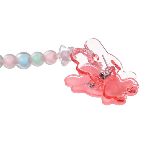 Соска - пустышка силиконовая ортодонтическая M&B «Зайка», от 12 мес., с колпачком, держатель, розовый