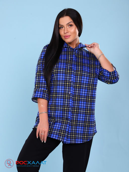 Женская трикотажная рубашка т.синий КР-02 (3)