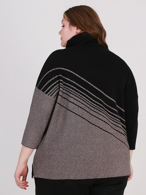 Свитер больших размеров свободный женский - Almond фото 2