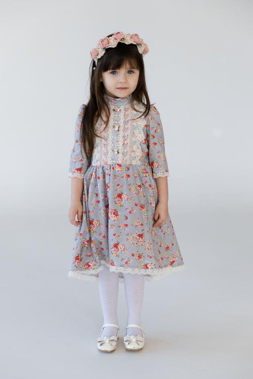 Платье МТ-422 серые цветы - Этоэльф фото 4