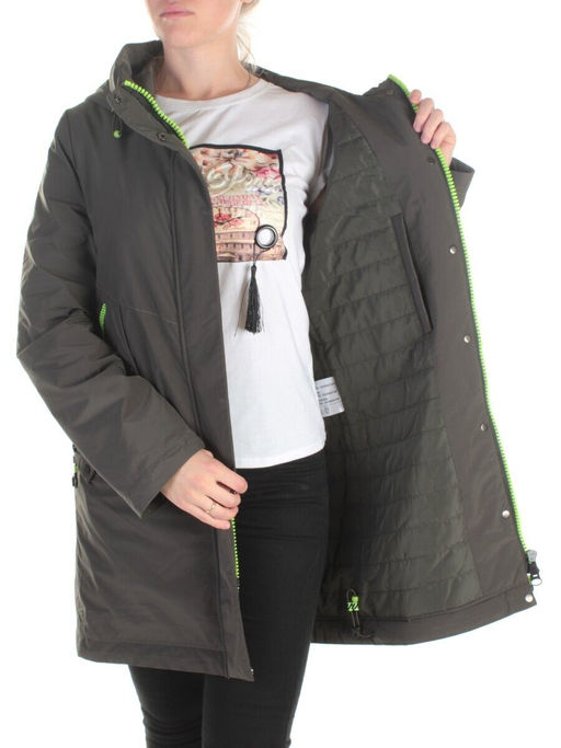 0829 KHAKI Куртка демисезонная женская RikA (150 гр.синтепона) - Фабричный китай фото 10