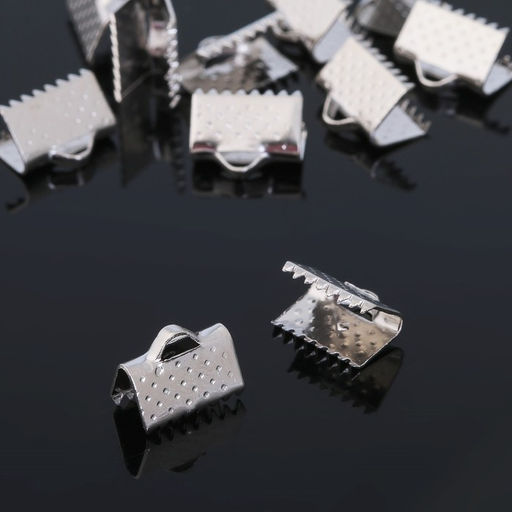 Цена за 6 шт. Зажим для ленты, (набор 20 шт.), цвет серебро, 10 мм, СМ-339