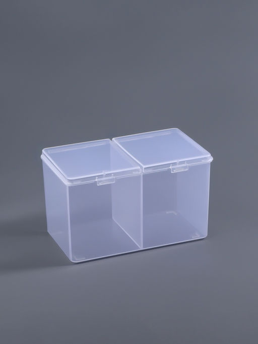 Контейнер для хранения мелочей, 2 секции, 6.7×12.5×7.5 см, МИКС