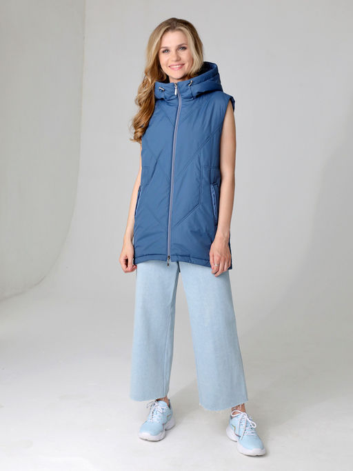 24127 Жилет утепл. сине-зеленый