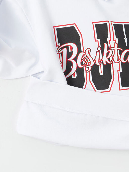 Be?ikta? Bask?l? Uzun Kollu Erkek ?ocuk Hoodie