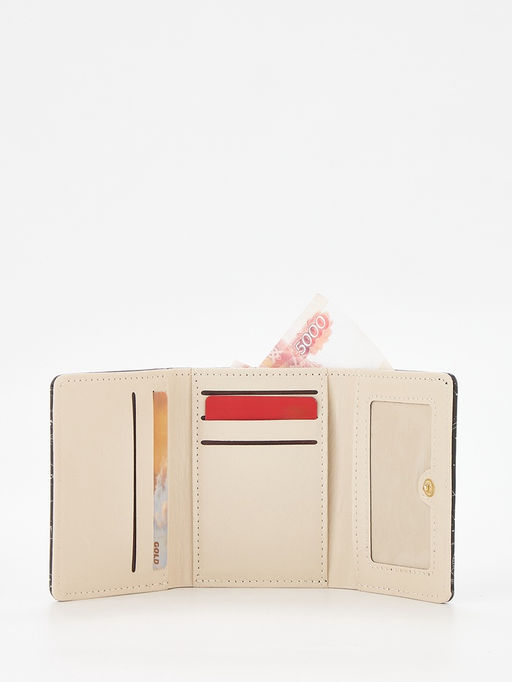 Кошелёк женский на кнопке, 10.5?2.5?8.5 см, с цветочным принтом, разноцветный