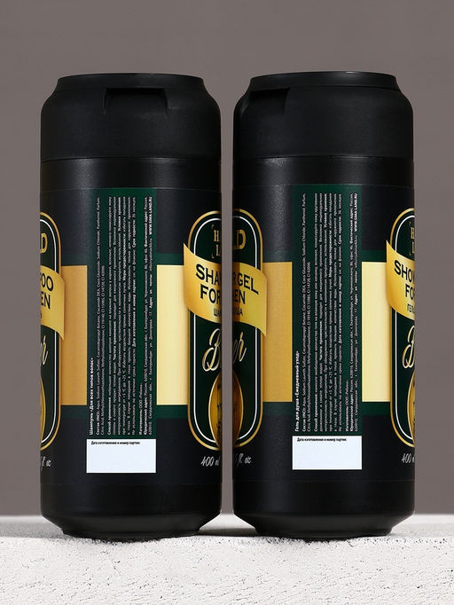 Подарочный набор Gold Beer, гель для душа и шампунь для волос, 2?400 мл, HARD LINE