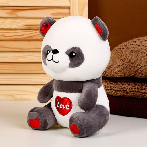 Мягкая игрушка «Панда», размер 22 см, цвет серо-белый