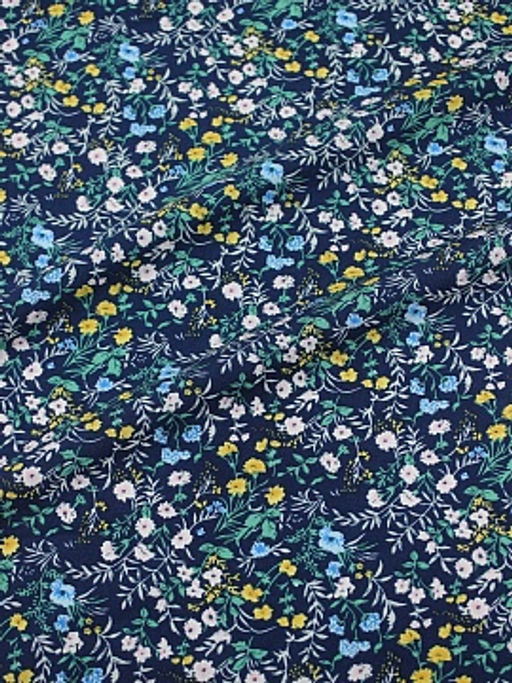 Штапель Полевой аромат цв.темно-синий, ш.1.45м, вискоза-100%, 90гр/м.кв - Купава фото 8