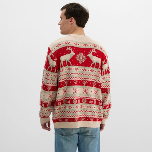 Свитер вязаный новогодний KAFTAN Scandinavia, размер 46, красный