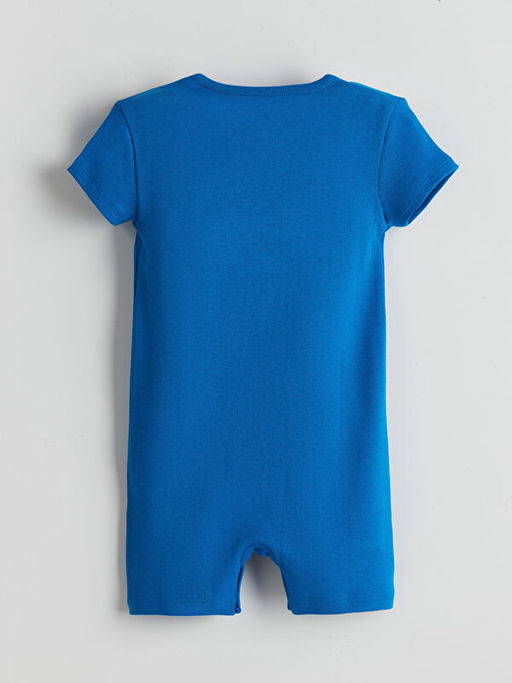 Bisiklet Yaka Bask?l? Erkek Bebek Tulum