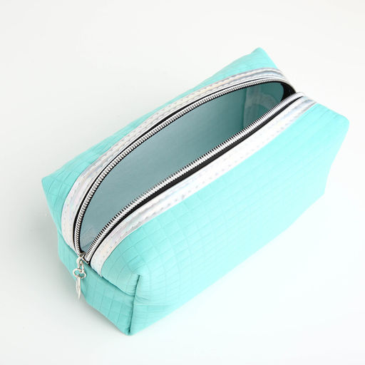 Косметичка женская на молнии, объёмная, маленькая, мятная - Simaland фото 3