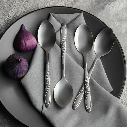 Набор ложек столовых из нержавеющей стали Доляна Антураж, длина 18,5 см, 6 шт, цвет серебряный  фото 3