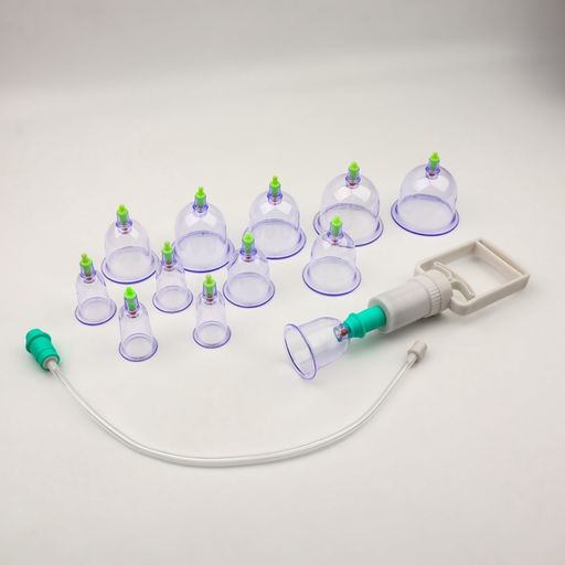 Набор вакуумных банок для массажа, 12 шт., синий, прозрачный