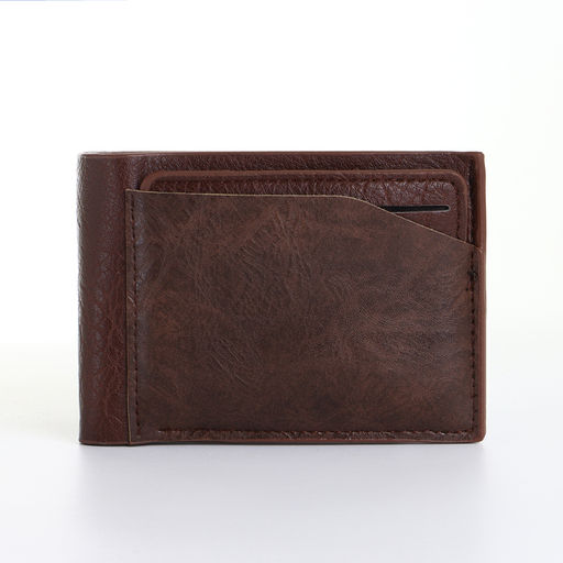 Портмоне мужское без застёжки, коричневое
