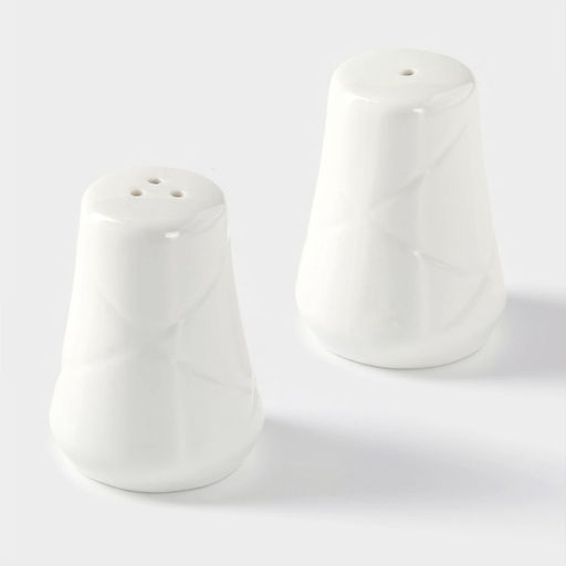 Набор для специй BellaTenero, солонка 60 мл, перечница 60 мл, салфетница, на бамбуковой подставке, фарфор, белый  фото 6