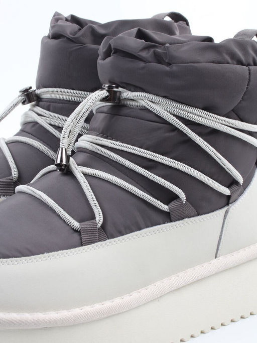 04-WF029-4M DK. GRAY/MILK Ботинки зимние женские (натуральная кожа, курточная ткань, 100% шерсть)