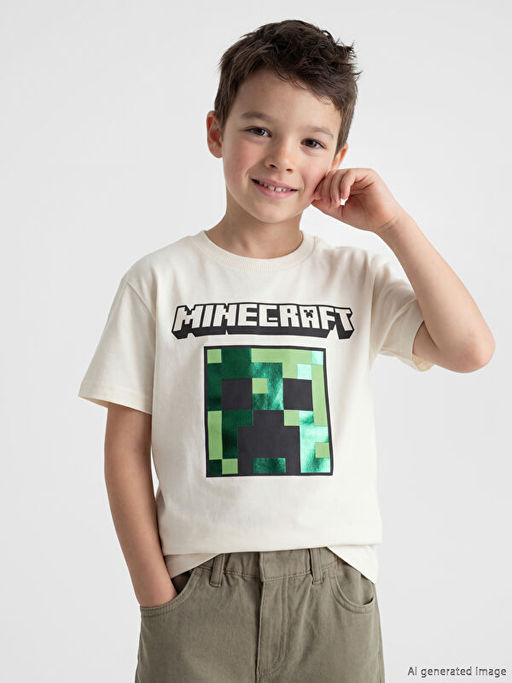 Minecraft Bask?l? Erkek ?ocuk Ti??rt