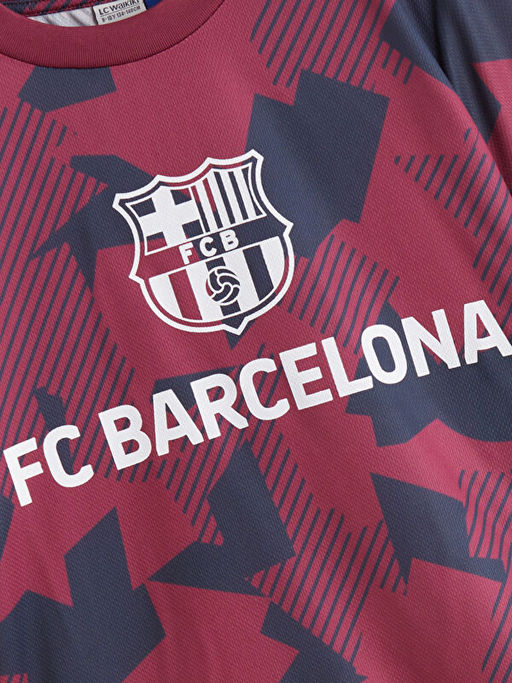 Bisiklet Yaka Barcelona Bask?l? Erkek ?ocuk Ti??rt