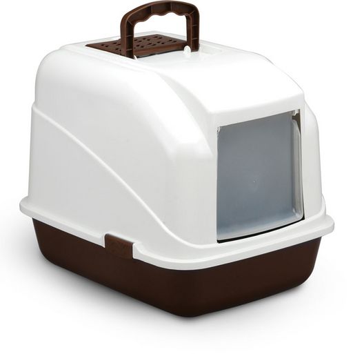 Туалет LB04 для кошек закрытый (совок в комплекте), кофейный, 480*400*410мм