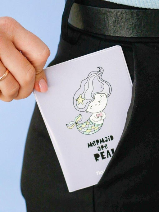 ОБЛОЖКА ДЛЯ ПАСПОРТА Mermaid are real, плотность 600 мкм
