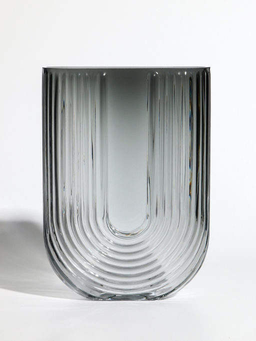 Ваза «Айрис», 23.5×17×7 см, стекло, серая