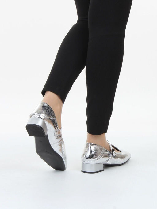 06-B68A-120U GREY/SILVER Туфли женские (натуральная кожа)
