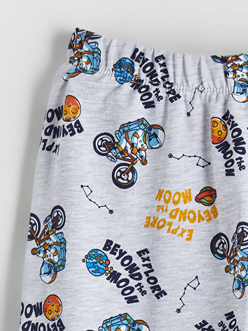 Beli Lastikli Bask?l? Erkek ?ocuk Pijama Alt