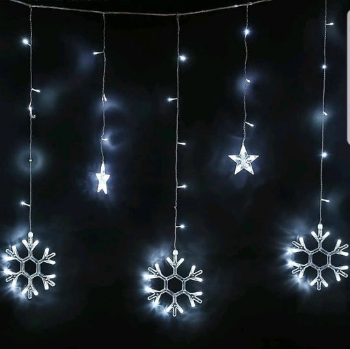 Эл. гирлянда диодная "Снежинки (6 бол.) и звезды (6 мал.)" 3м (10МР3) белый свет