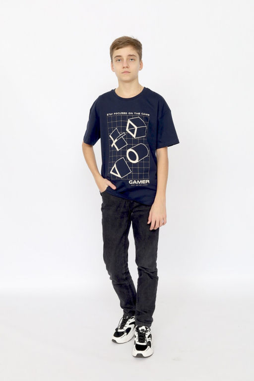 CRB wear/ CSJB 63801-41-404 Футболка для мальчика,темно-синий/Ex.Cherubino  фото 3