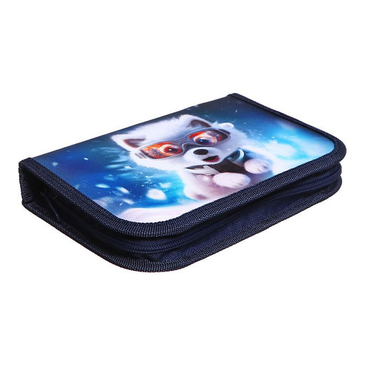 Пенал школьный, 1 секция, 13×21×4 см «Супер песик»