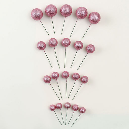 Топпер для торта «Бусины», набор 20 шт., розовый