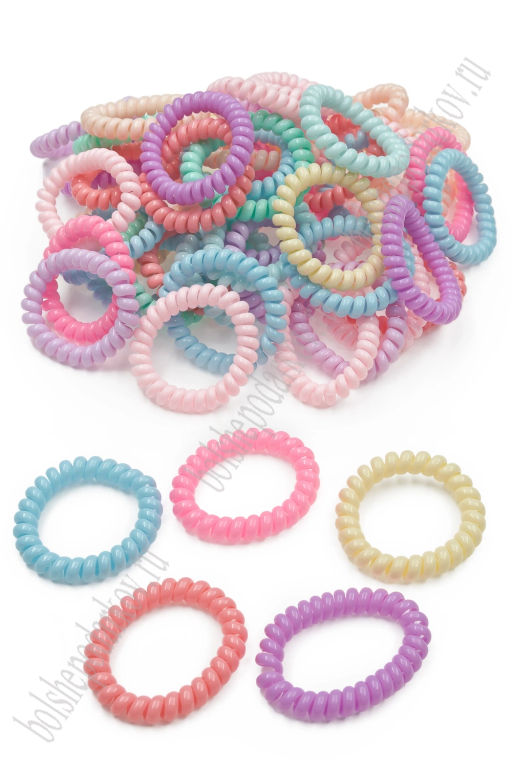 Резинки-пружинки для волос 5,5 см (100 шт) SF-7808, ассорти №3