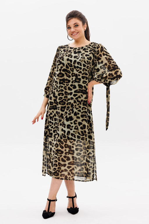 Платье ANELLI 1463 кедровый леопард  фото 6