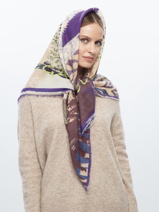 Платок жен. шерсть+каш 105х105 S42-8253-14 - Eleganzza фото 4
